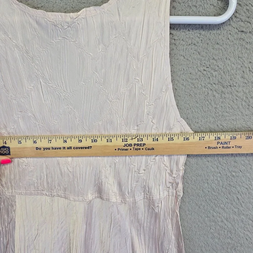 Vintage Komarov Maxi Dress Womens L Jeweled Neckline Charmeuse Asymmetric Flowy - Picture 8 of 16